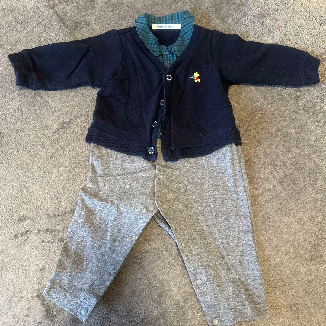 お値下げしました！familiar ネイビー チェック ラルフローレン　セット