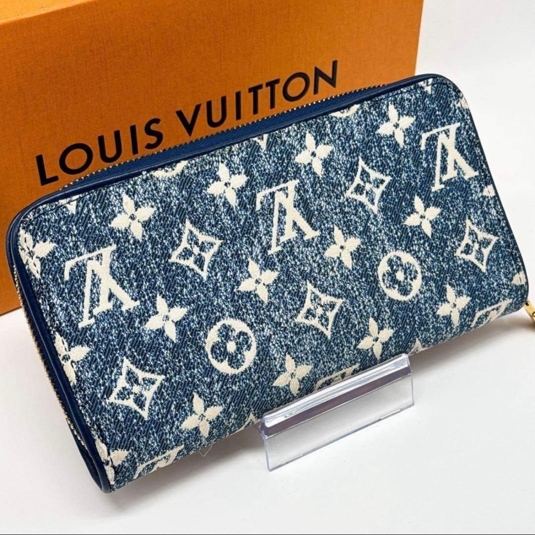 完売品 ルイヴィトン モノグラム デニム ジッピーウォレット 財布 ブルー