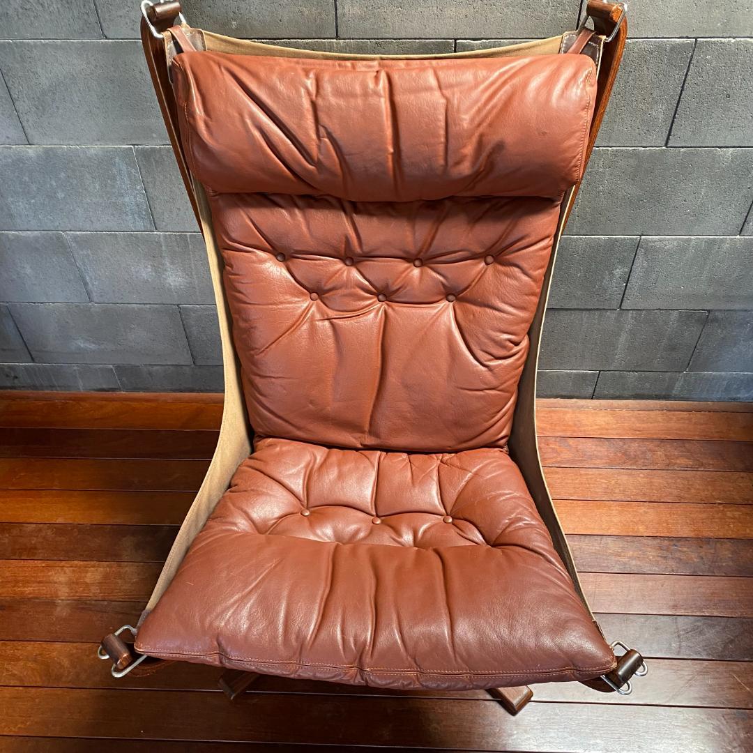 ヴィンテージ　名作 北欧家具 VATNE社　Falcon chair　本革ソファ