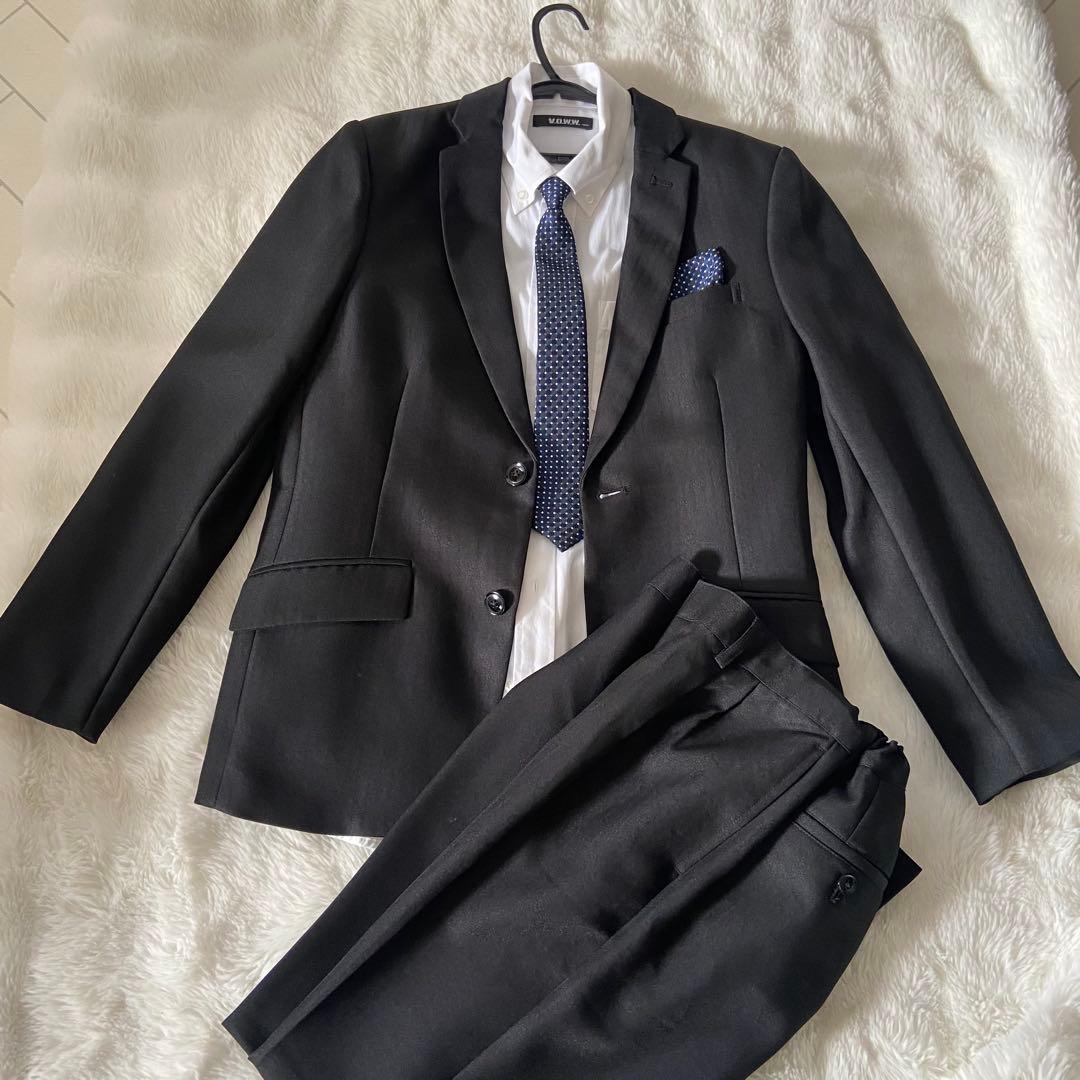 極美品★165 男の子 セットアップスーツ フォーマル 卒業式 黒　voww