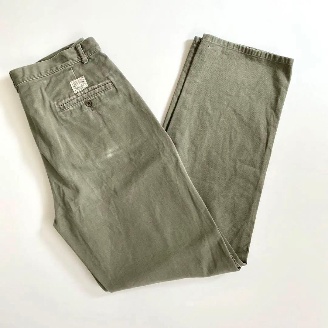 90s ポロラルフローレン ポロチノ 初期型 アンドリュー ツータック カーキ