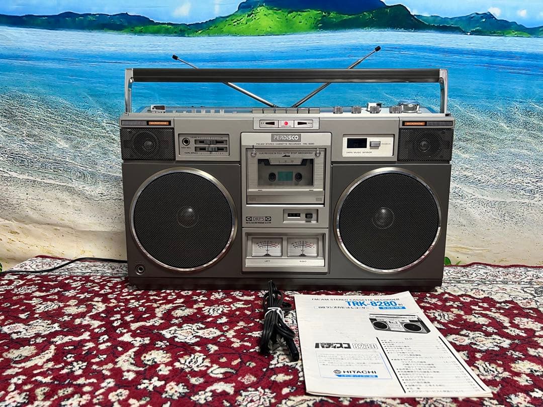 希少昭和レト日立 ラジカセTRK-8280 メンテナンス済み中古動作品美品