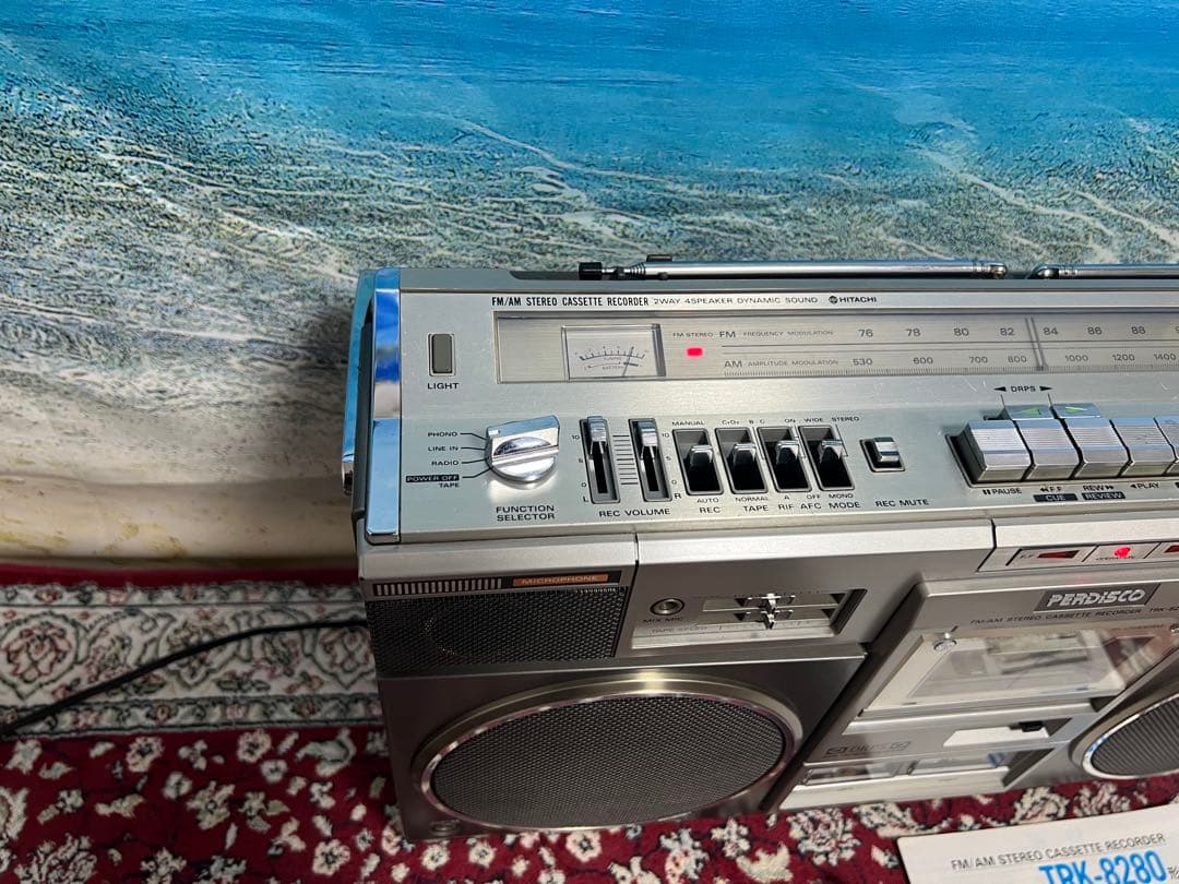 希少昭和レト日立 ラジカセTRK-8280 メンテナンス済み中古動作品美品