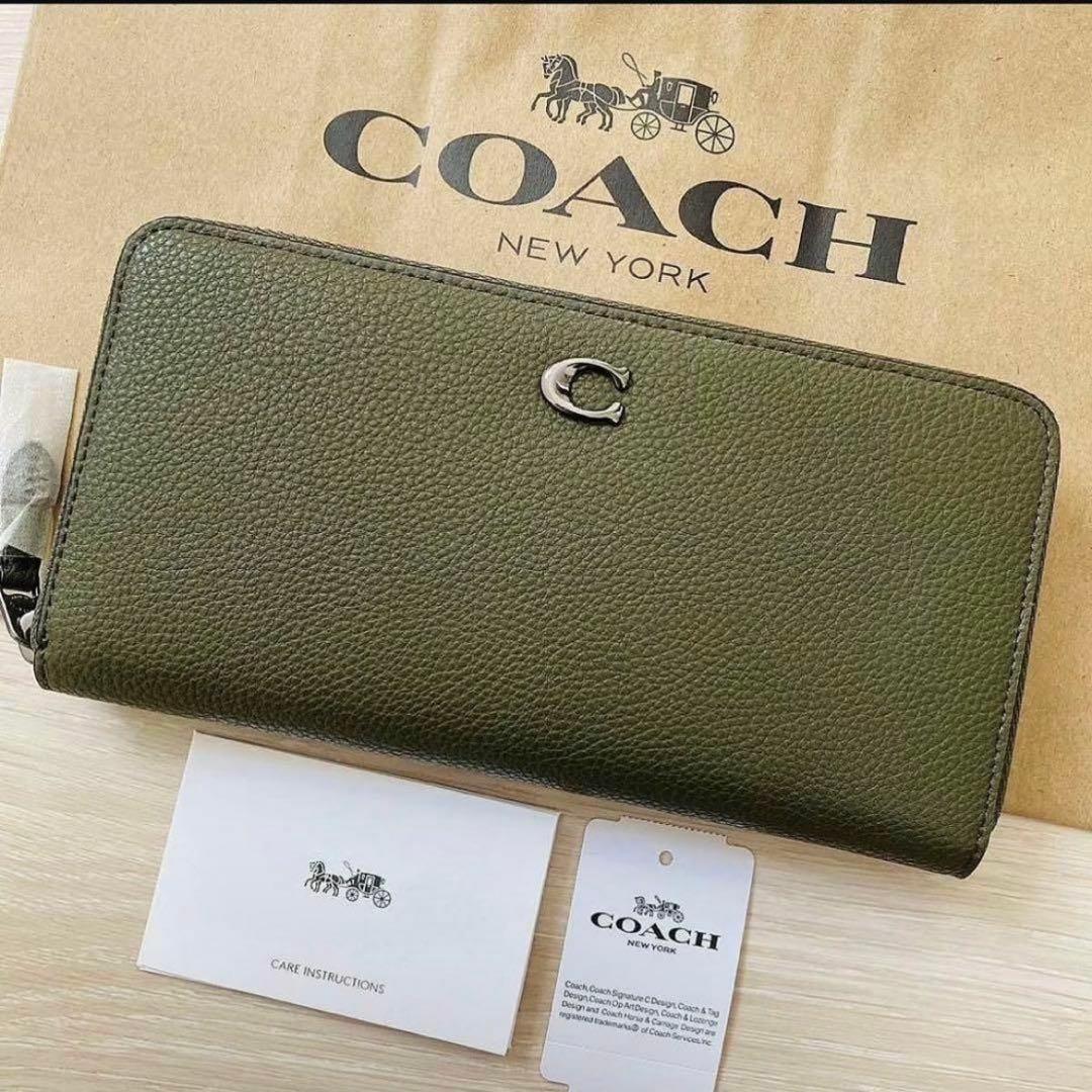 【残りわずか】COACH コーチ 財布 トレンドカラー オリーブ グリーン