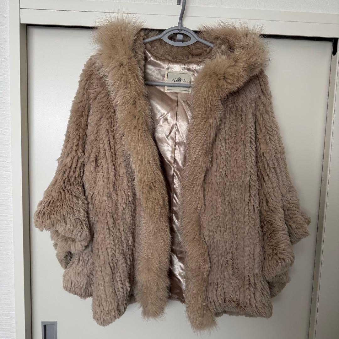 グレースコンチネンタル レッキス ラビット フォックス ファー ポンチョ 36