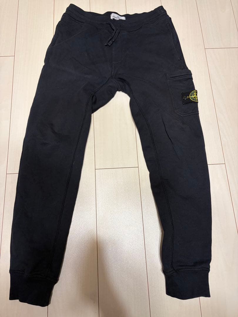 STONE  ブラックスウェットカーゴパンツ