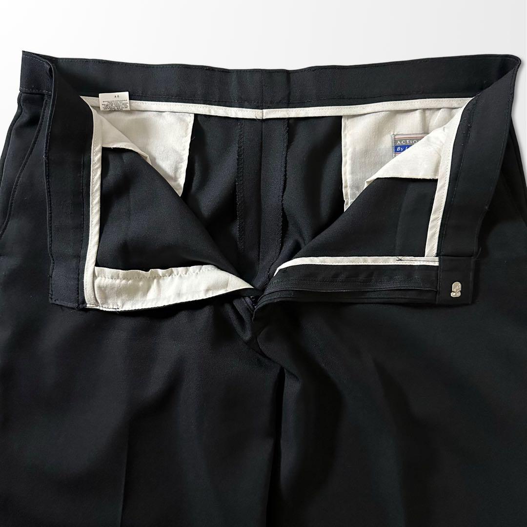 リーバイス アクションスラックス 黒 ポリ W40 L32 ブラック　古着