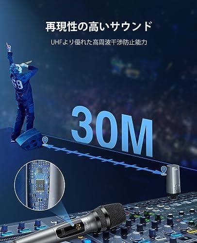 LEKATO 充電式ワイヤレスマイク UHF ダイナミック ハンドヘルド 無線p