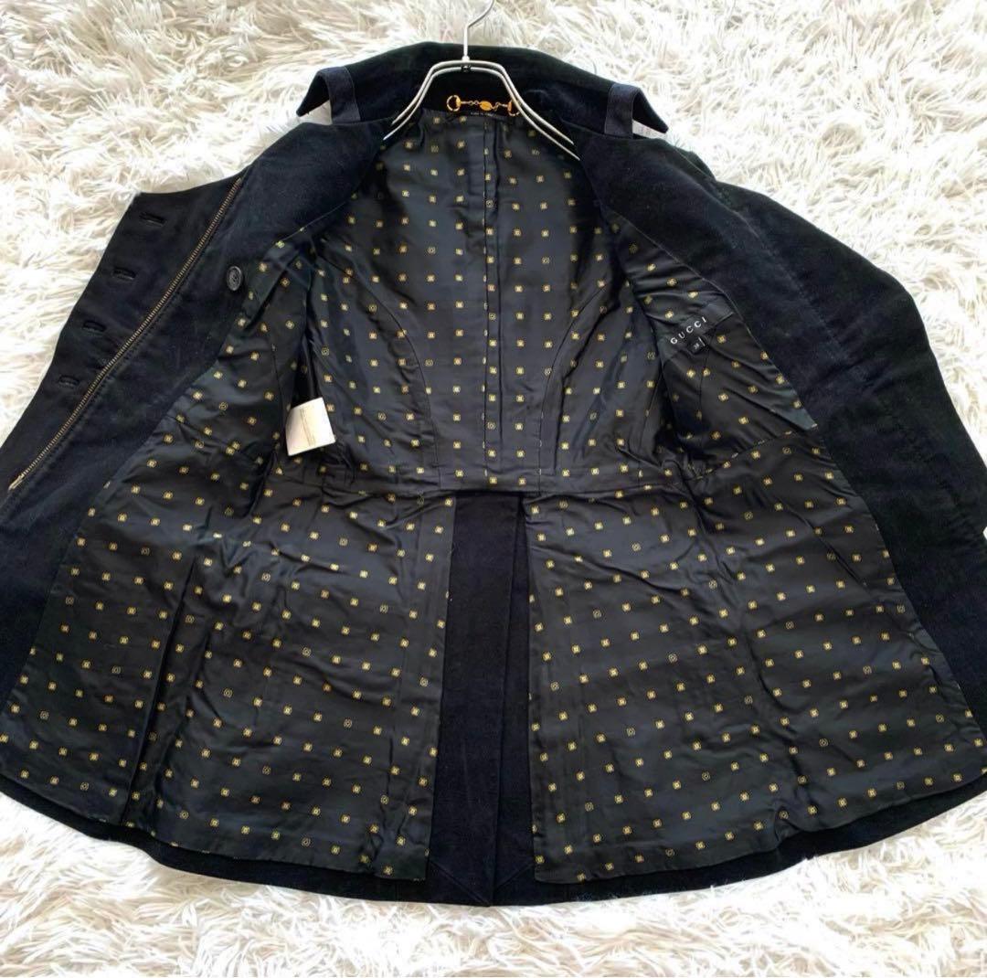 最終値下げ　グッチ ナポレオンジャケット ロゴ 金ボタン 裏地総柄 38