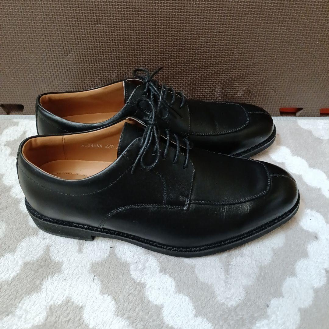 【美品】Hush Puppies ビジネスシーズ27cm ブラックレザー
