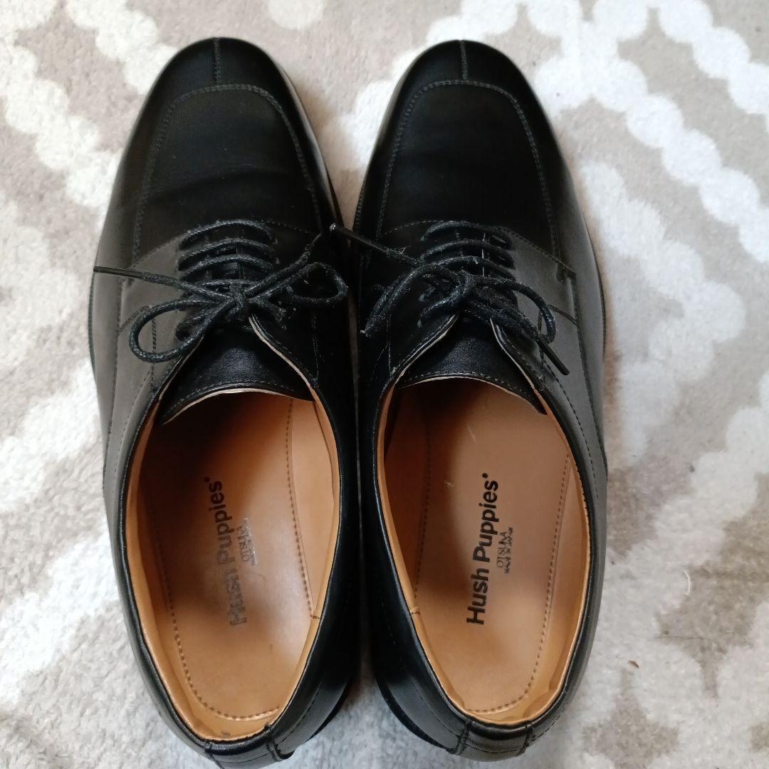 【美品】Hush Puppies ビジネスシーズ27cm ブラックレザー