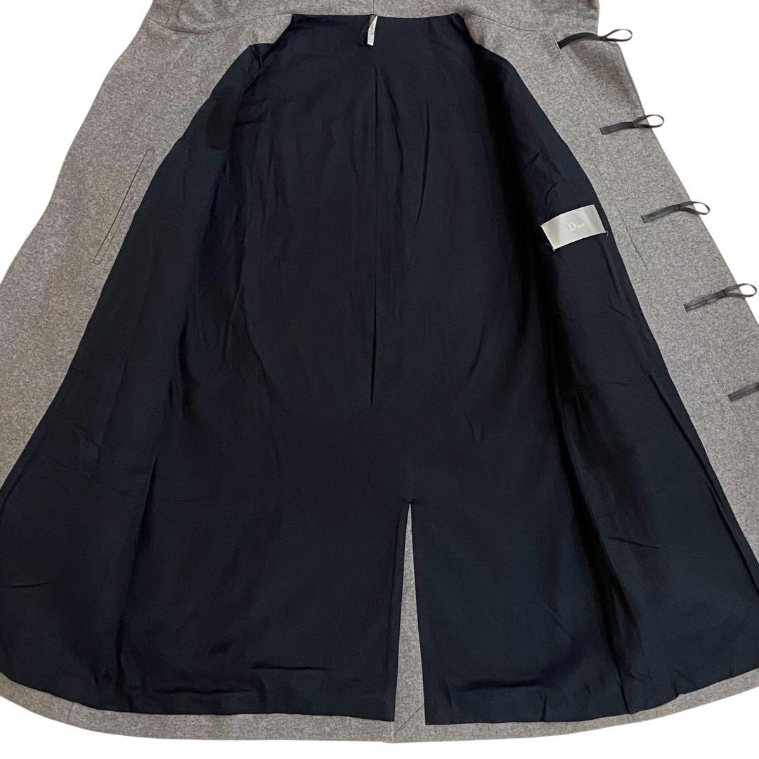 ディオールオム クリス期 ダッフルコート メンズ 50 ラムレザートリム ウール