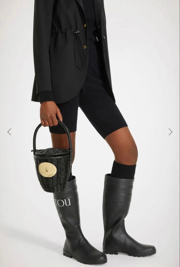 人気完売❤︎PATOU パトゥ レインブーツ 黒 37❤︎24㎝