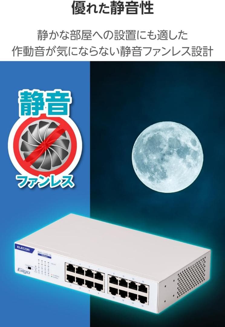 エレコム スイッチングハブ ギガビット EHC-LG02-16