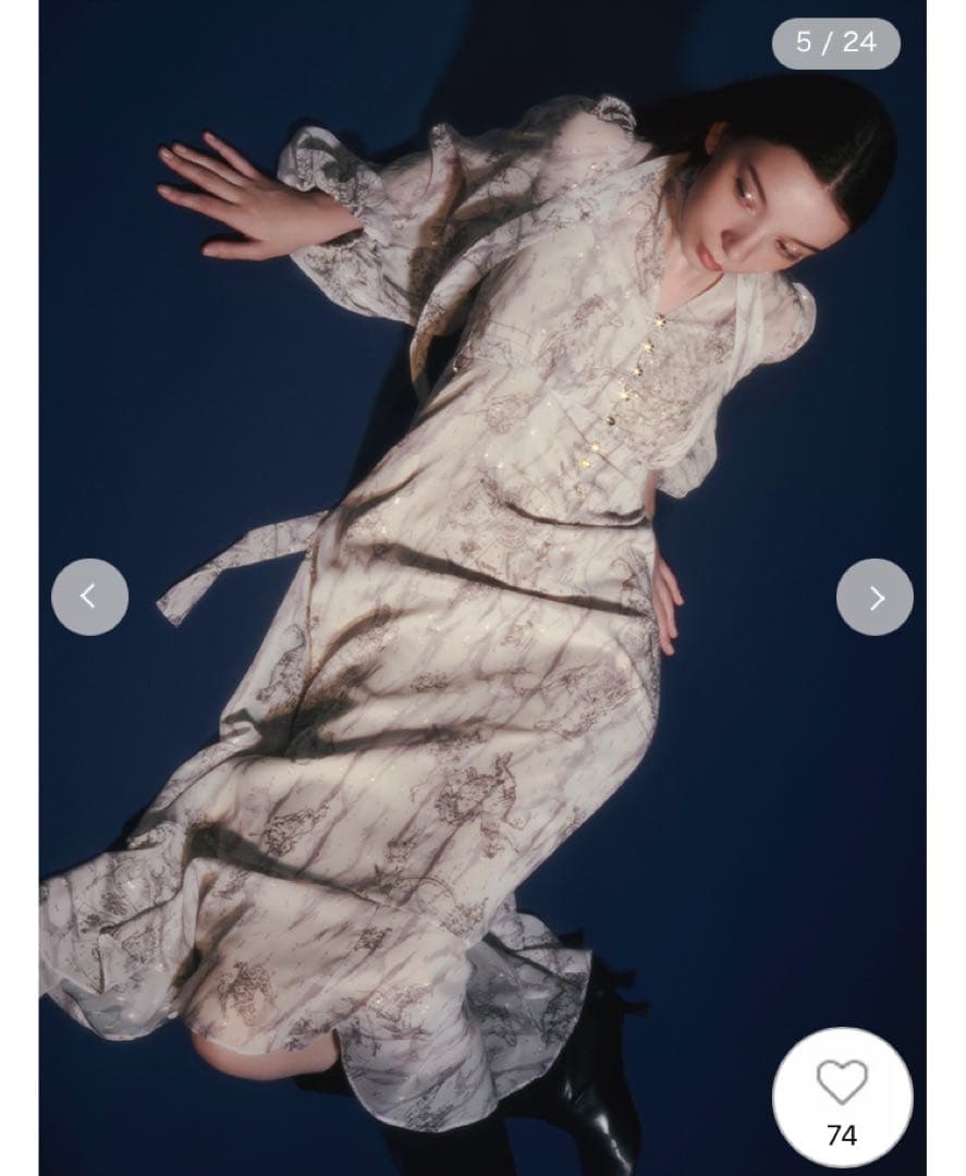 FRAY I.D フレイアイディー ホロスコーププリントリボンタイワンピース