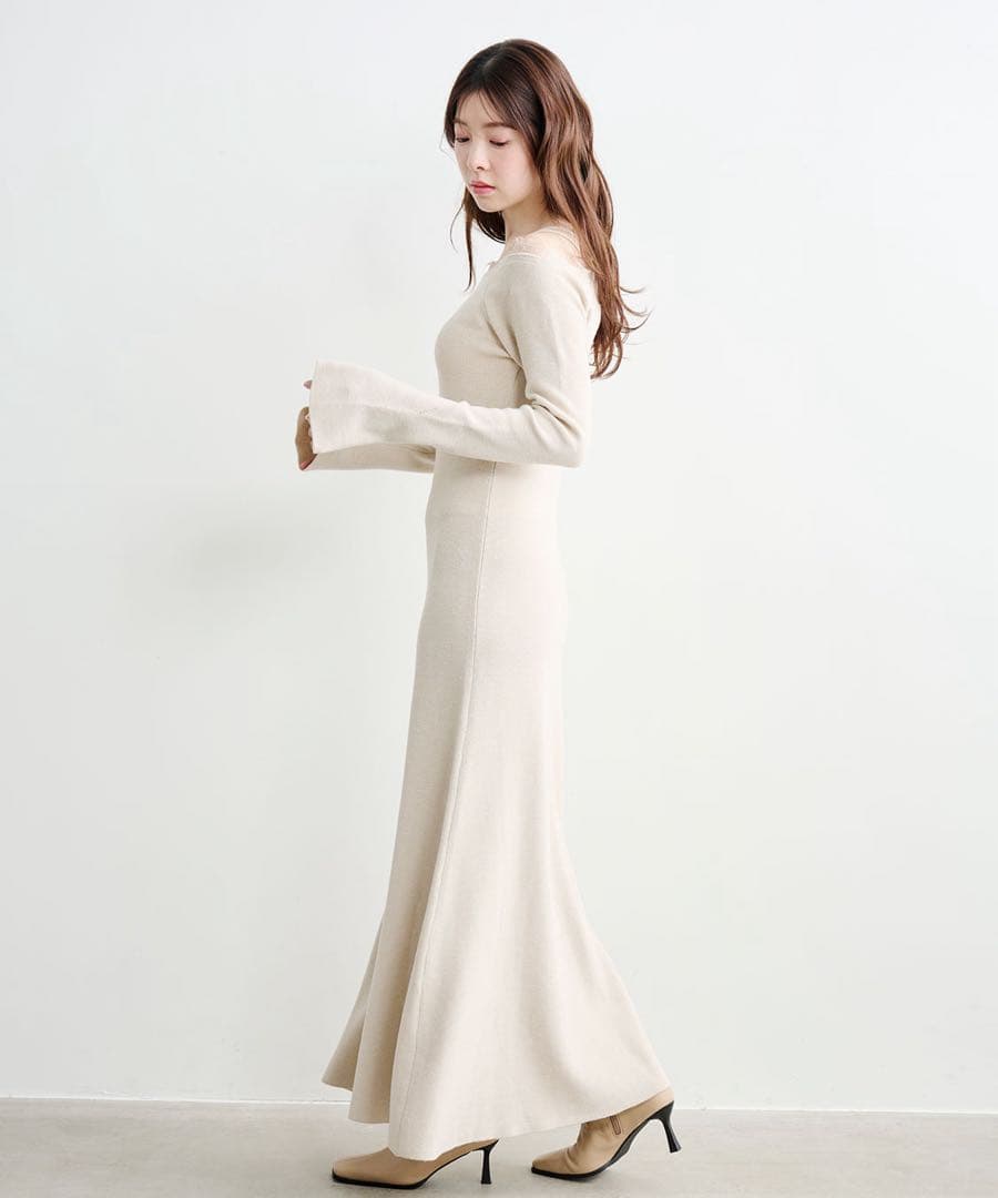 COCODEAL レースディティールオフショルニットワンピース（新品タグ付き）