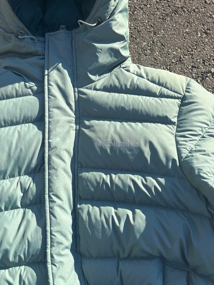 columbia パフダウンジャケット 水色 mont-bell