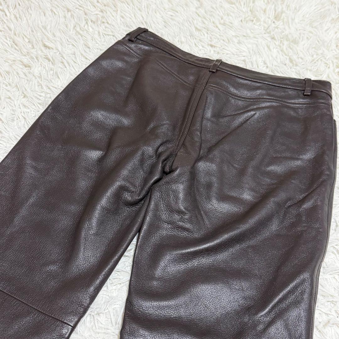 希少✨鹿革 ラルフローレン 11 L ディアスキン レザーパンツ ブラウン