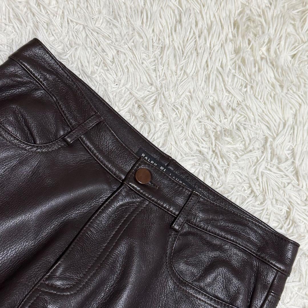 希少✨鹿革 ラルフローレン 11 L ディアスキン レザーパンツ ブラウン
