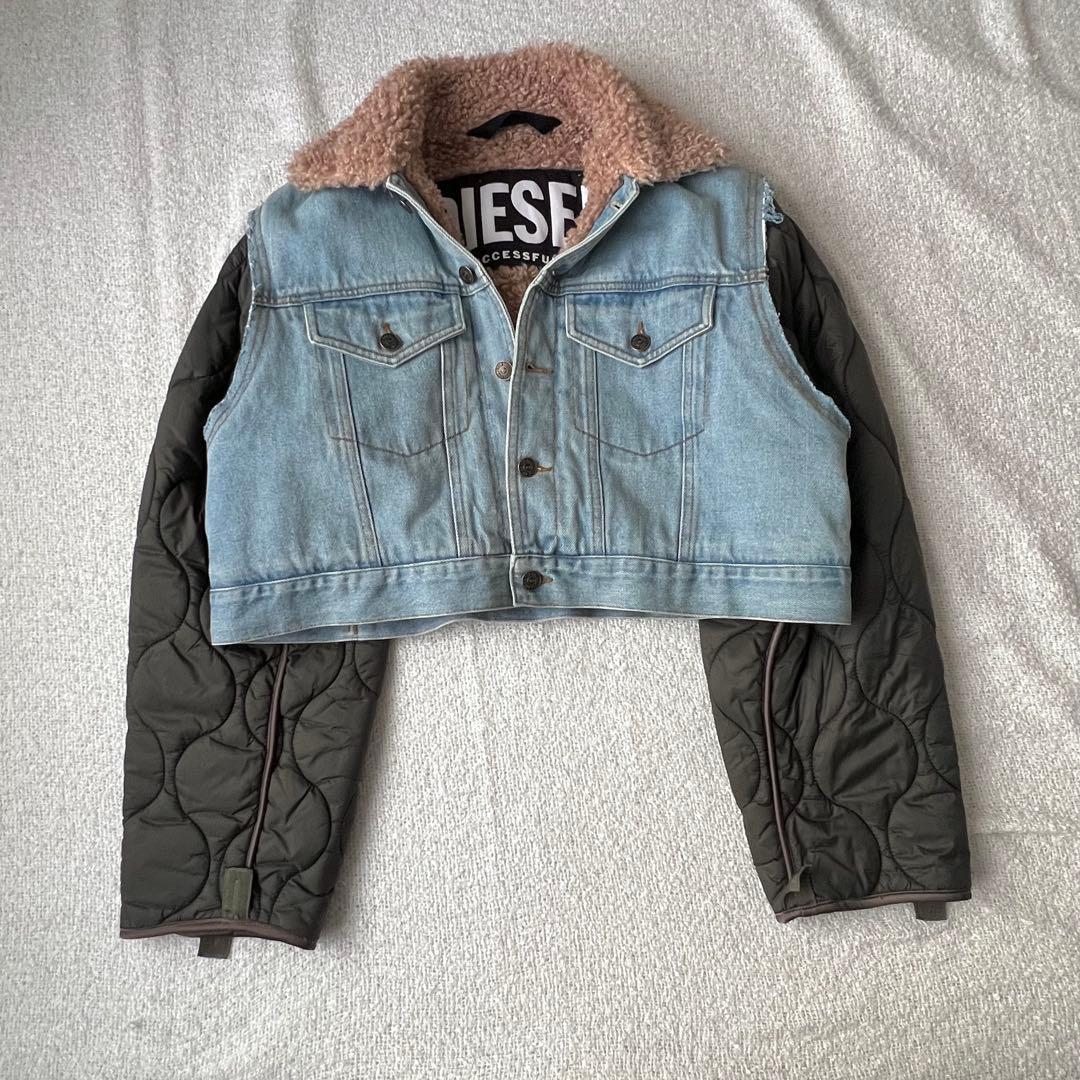 【美品】DIESEL 2wayキルティング切替デニムジャケットボア ユニセックス