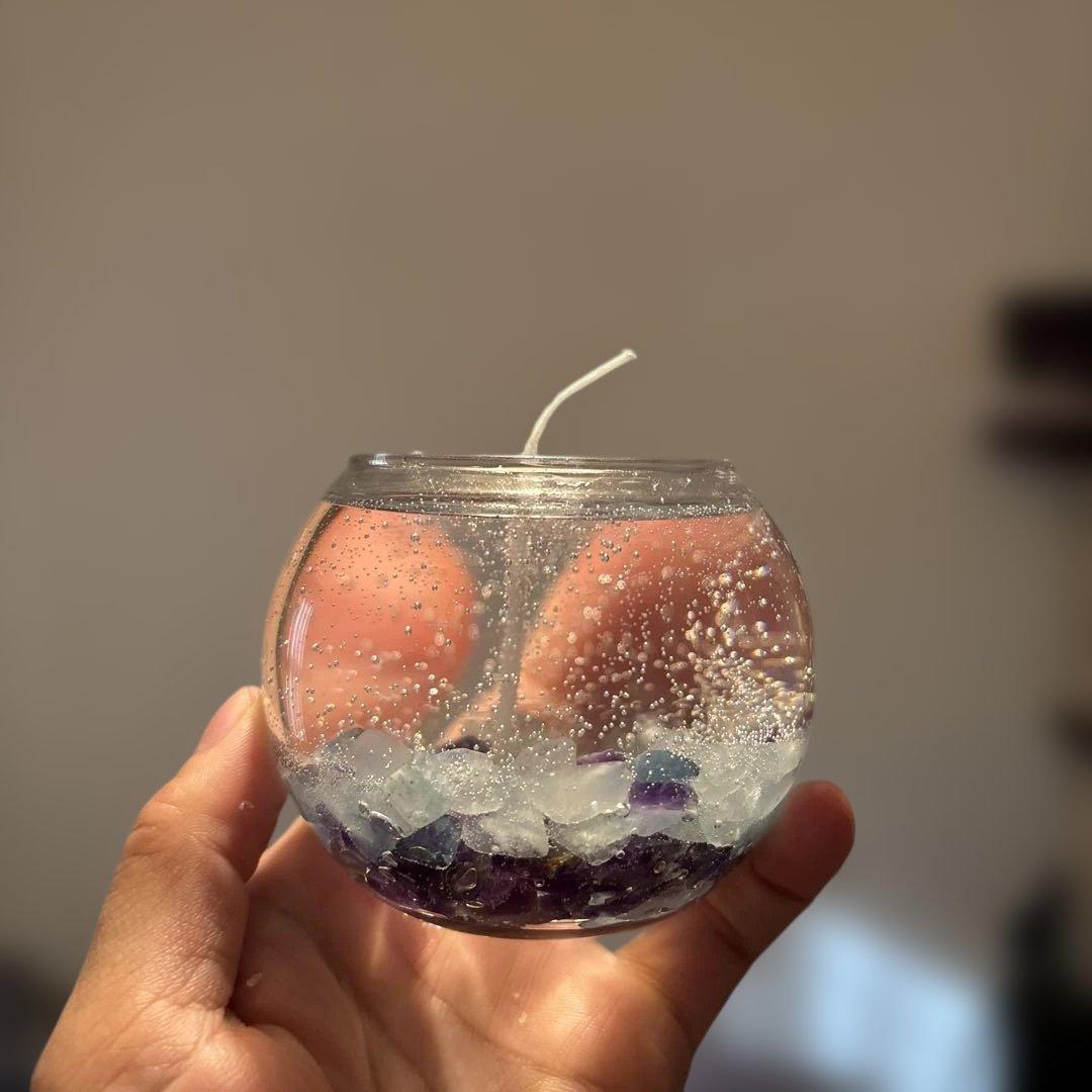 浄化！アメジストとアクアマリンだけのジェルキャンドル！綺麗！