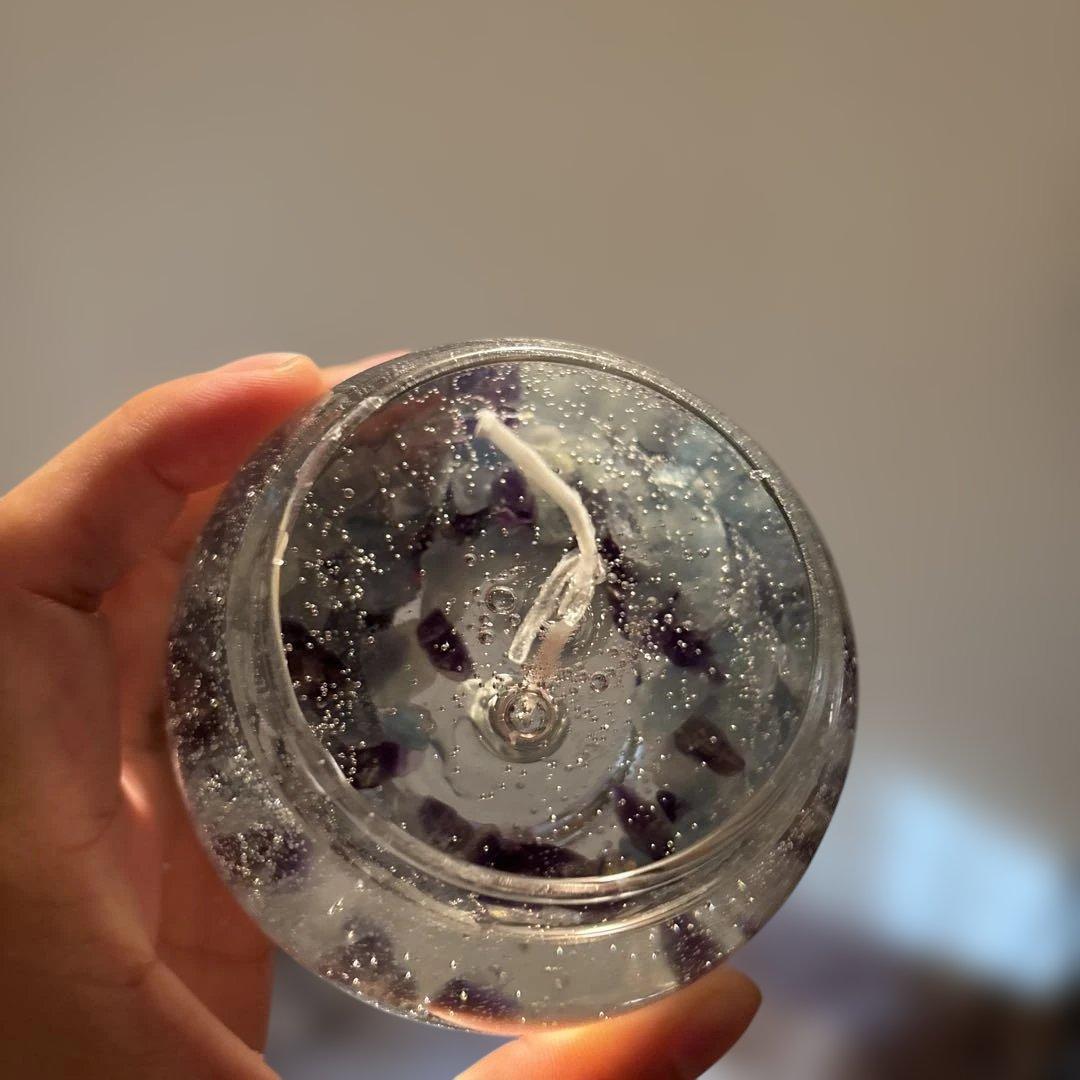 浄化！アメジストとアクアマリンだけのジェルキャンドル！綺麗！