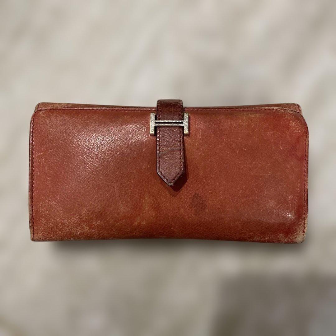 専用　　HERMES モデュール・ド・フランス 三つ折り長財布 レッド