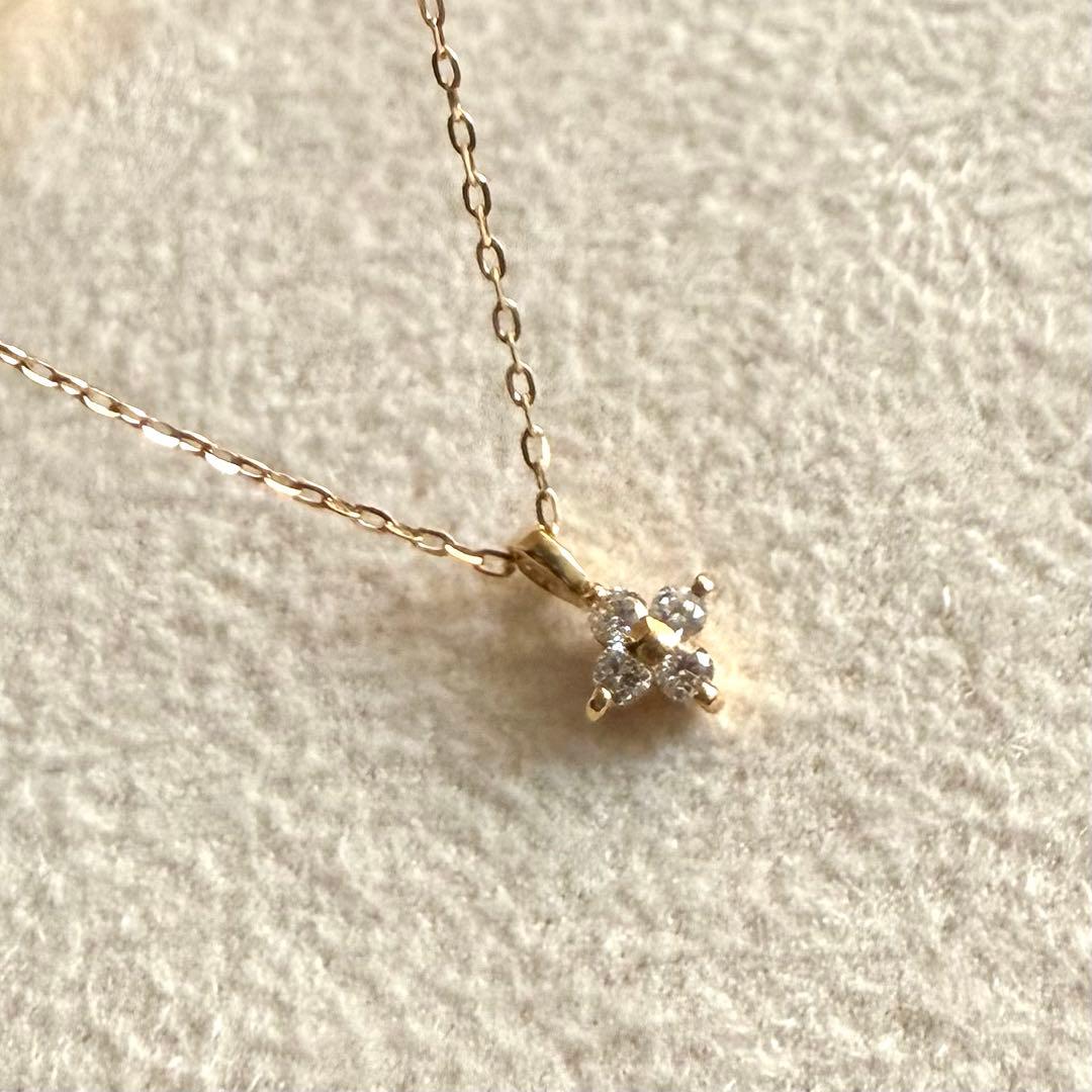 ete エテ レイヤード K18YG ダイヤモンド フローレット ネックレス