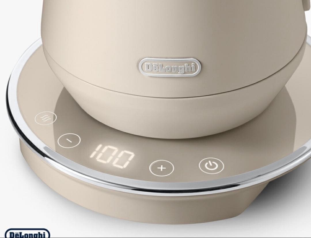 【新品未使用】デロンギ 電気ケトルエクレティカ 0.8L温度調節 保温 ベージュ