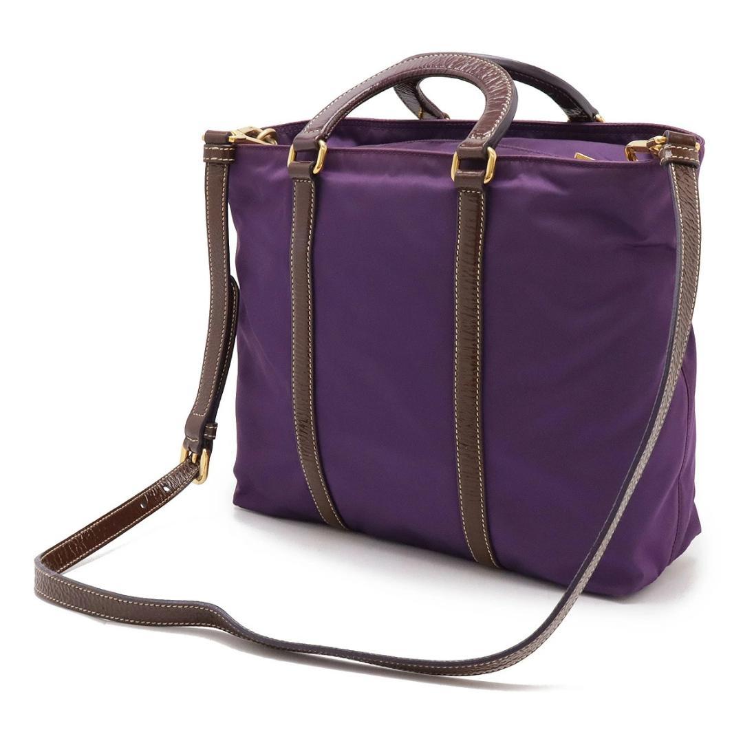 花*丸様 PRADA プラダ トートバッグ ハンドバッグ 2WAY パープル 紫