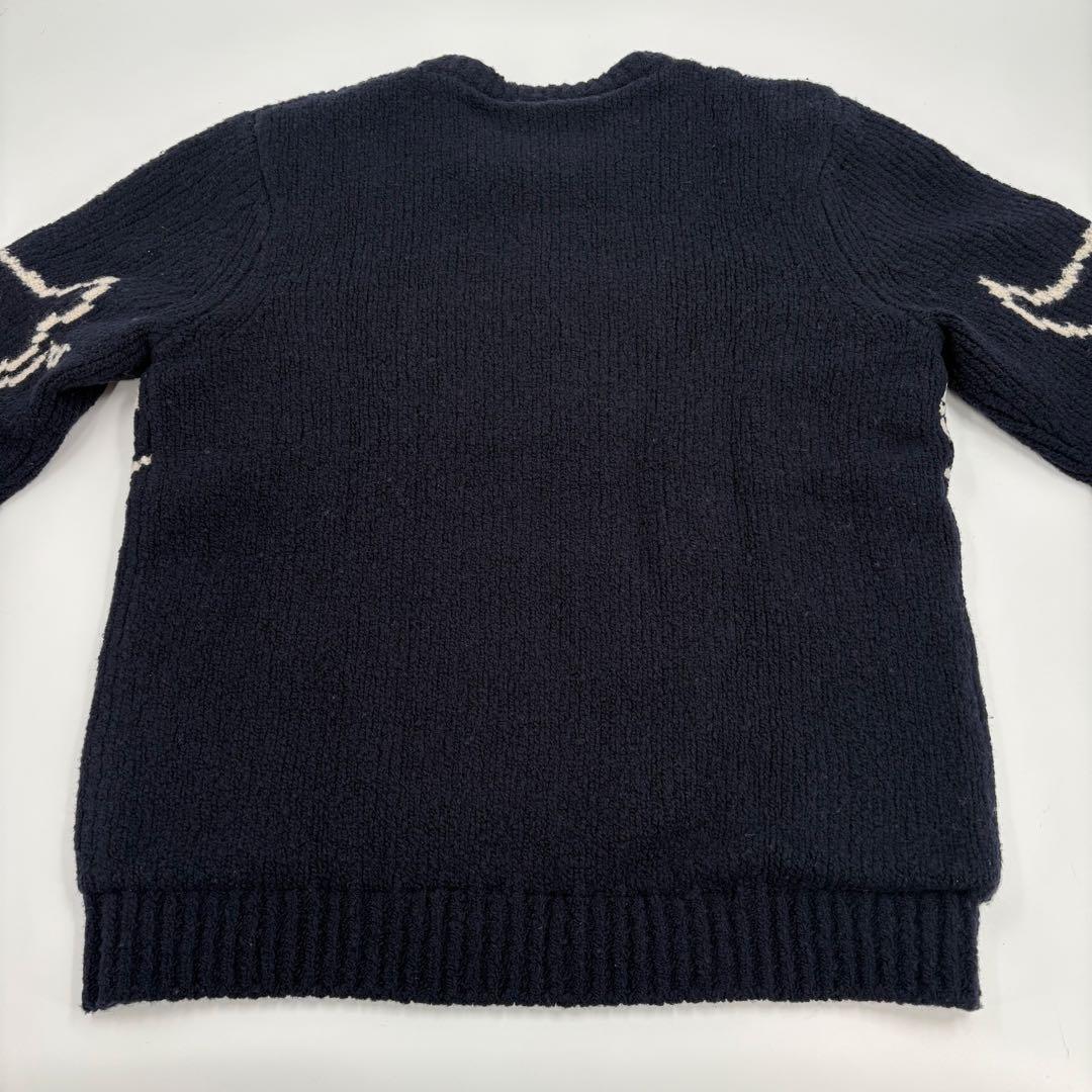 美品　WAAC ワック ニット 裏地付き ウール ネイビー M相当 775ゴルフ
