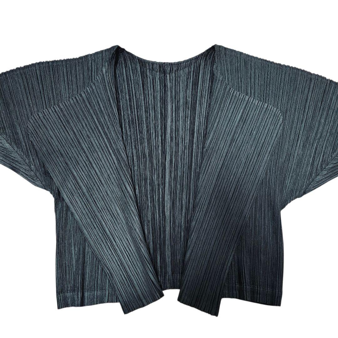 美品 PLEATS PLEASE プリーズプリーズ カーディガン グリーン