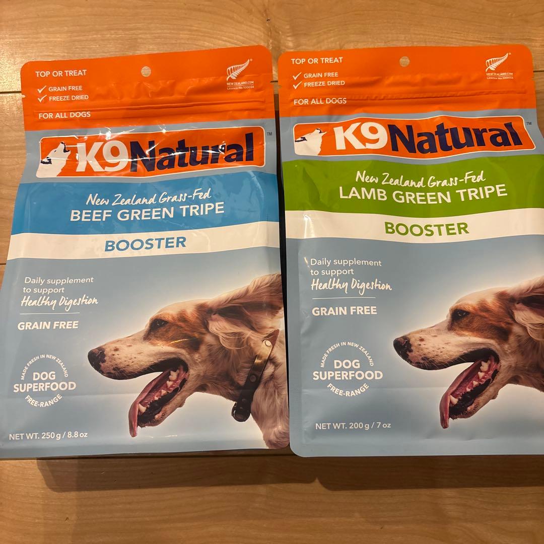 K9 Natural ビーフ・ラムグリーントライプ　各1袋