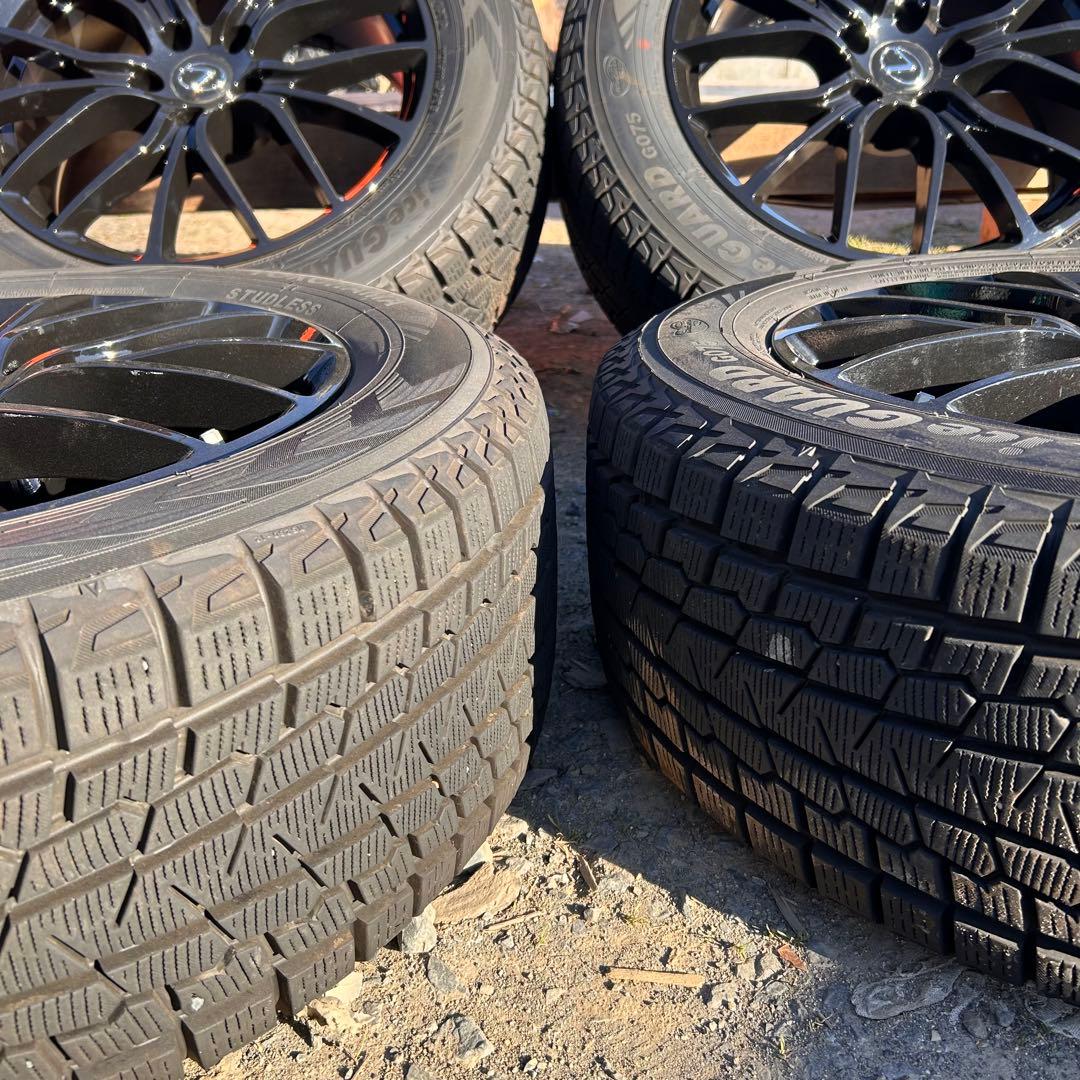 [美品][バリ溝]レクサス等23年YOKOHAMAスタッドレス235/60R18
