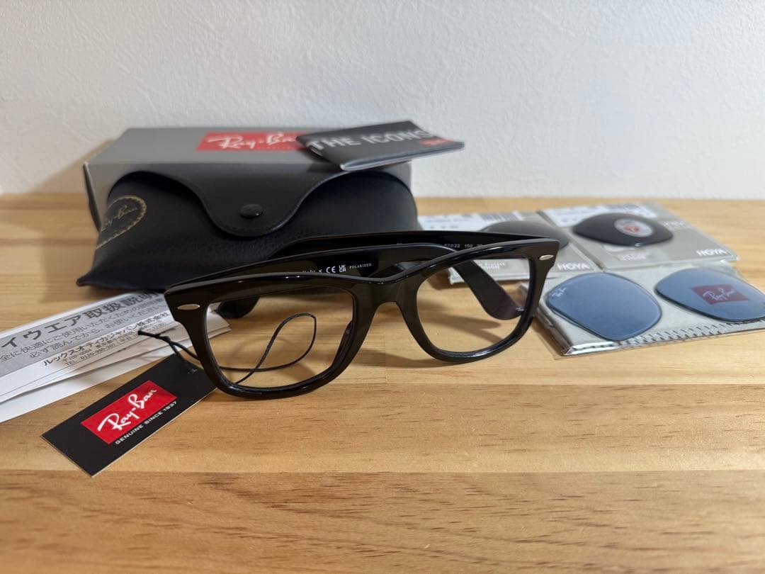 レイバンウェイファーラーRB2140F 調光偏光クリアブルーレンズ美品3種セット