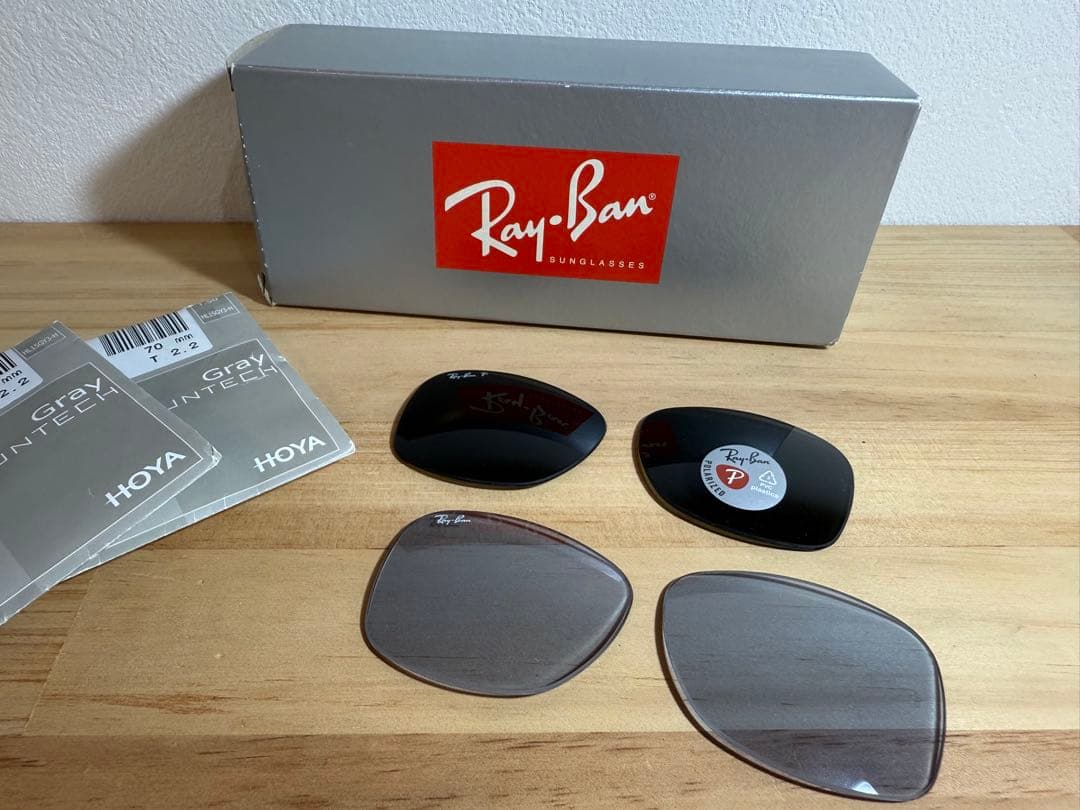 レイバンウェイファーラーRB2140F 調光偏光クリアブルーレンズ美品3種セット