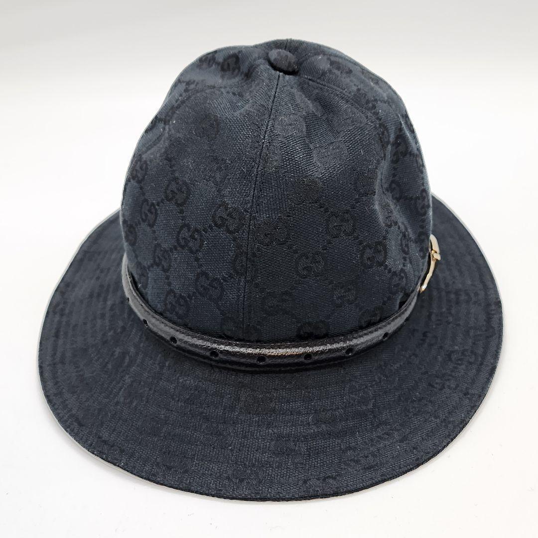 【 美品 】 グッチ　バケットハット　GGシマ　ゴールド金具　ベルト　総柄