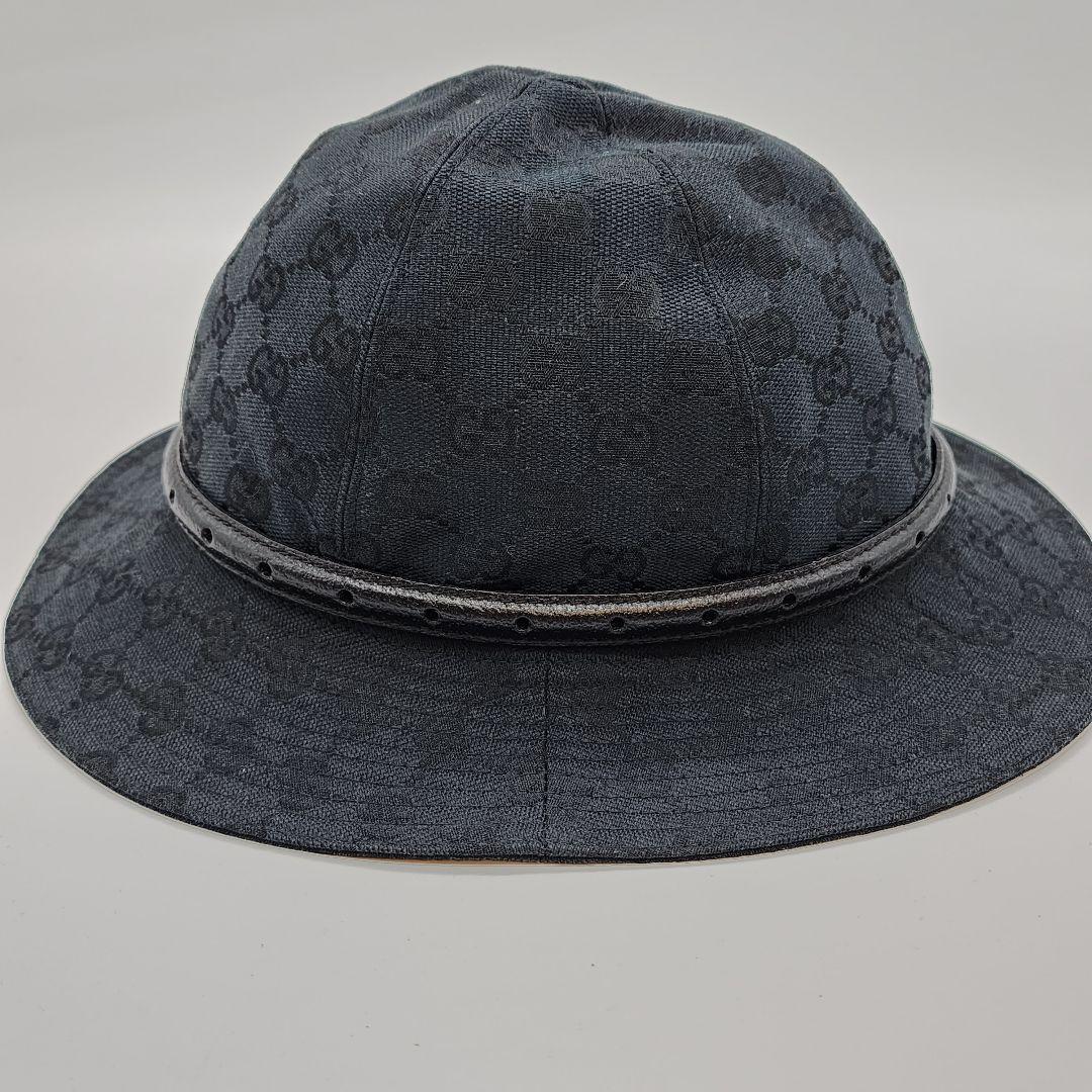 【 美品 】 グッチ　バケットハット　GGシマ　ゴールド金具　ベルト　総柄