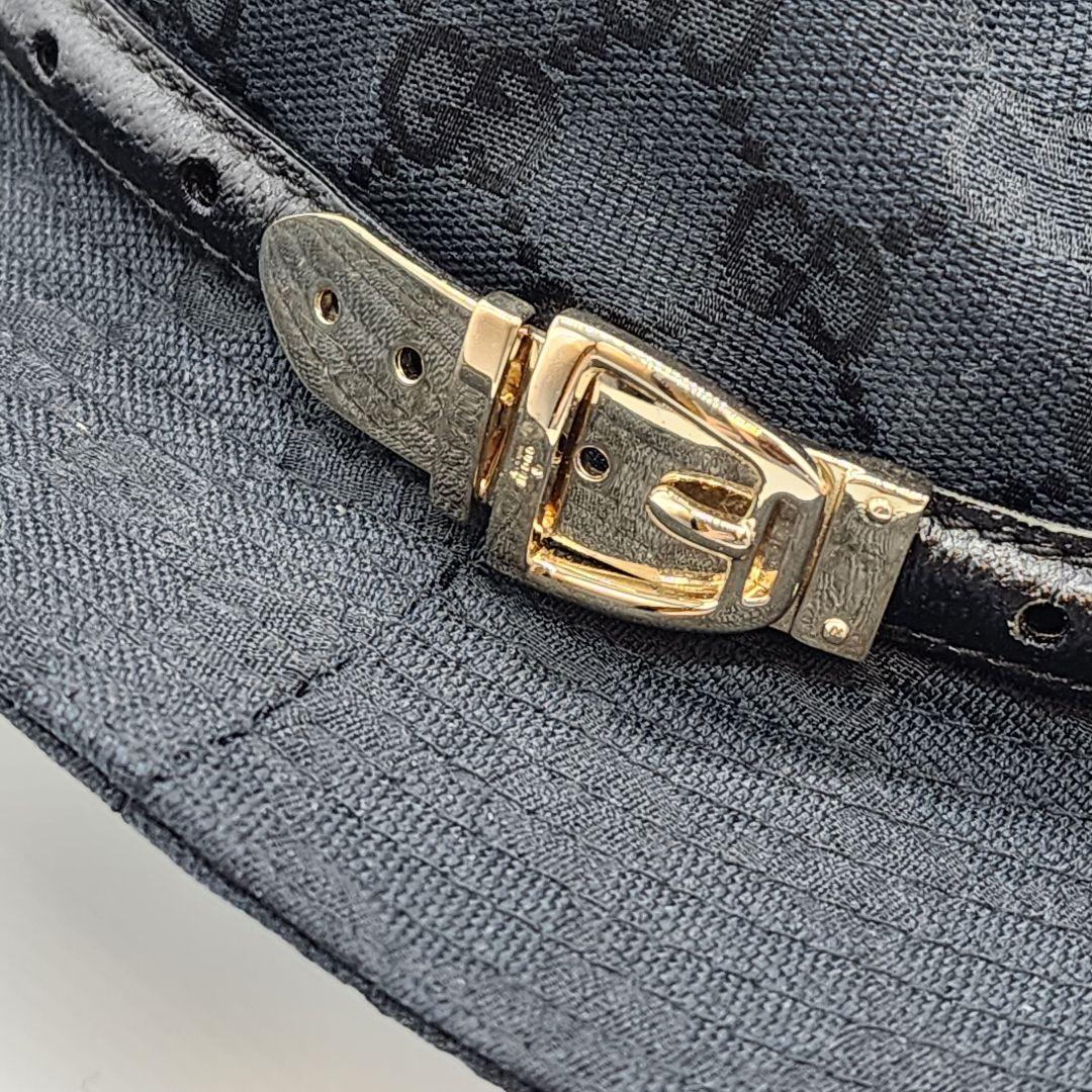 【 美品 】 グッチ　バケットハット　GGシマ　ゴールド金具　ベルト　総柄