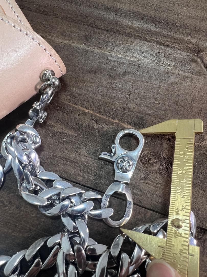 ★QBKA　ウォレットチェーン　ウォレット用プレーン　シルバーチェーン