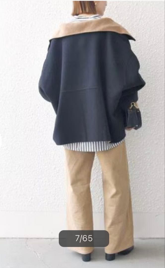 新品未使用 ！タグ付き！SHIPS anyリバースタンドカラーショートコート