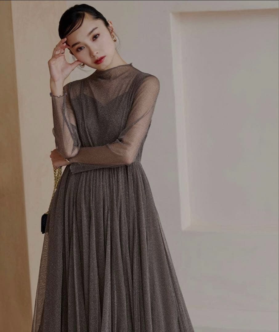 ラメチュールメロウワンピースドレスS RUIRUE BOUTIQUE