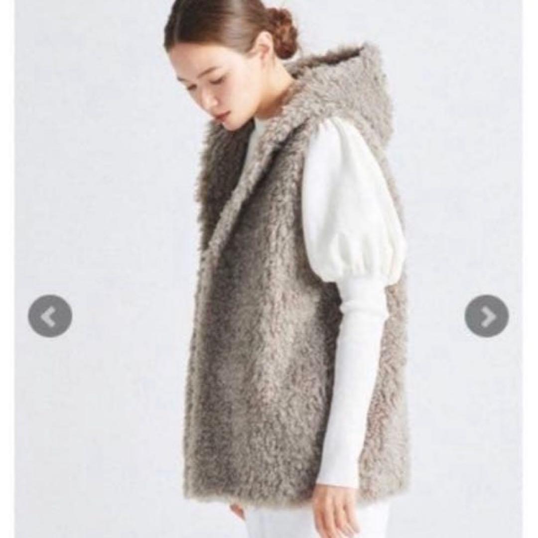 Yori プードルフードジレ　 ベスト　ヨリ　ジレ　フード　グレー