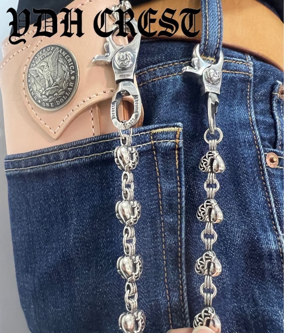 ★QBKB　ウォレットチェーン　ウォレットハートシルバーチェーン