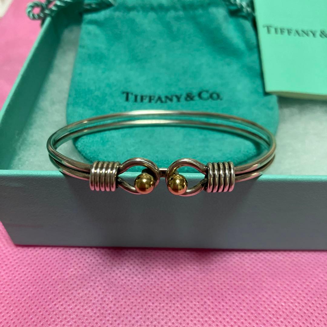 TIFFANY&CO.925 750 (K18)ヴィンテージ　コンビバングル