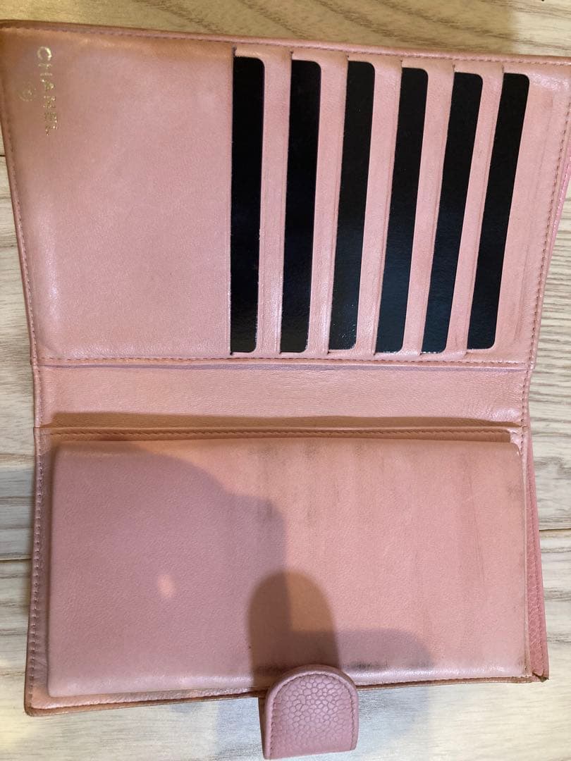 CHANEL シャネル　ピンク 長財布　キャビアスキン