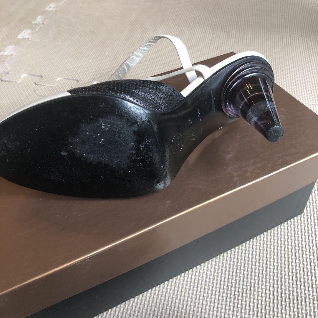 シャネル　ミュール　パンプス　レースアップ　ストラップ　ハイヒール