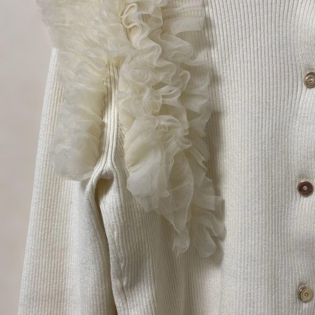 最終価格　FRAY I.D ショルダーチュールフリルニットカーディガン