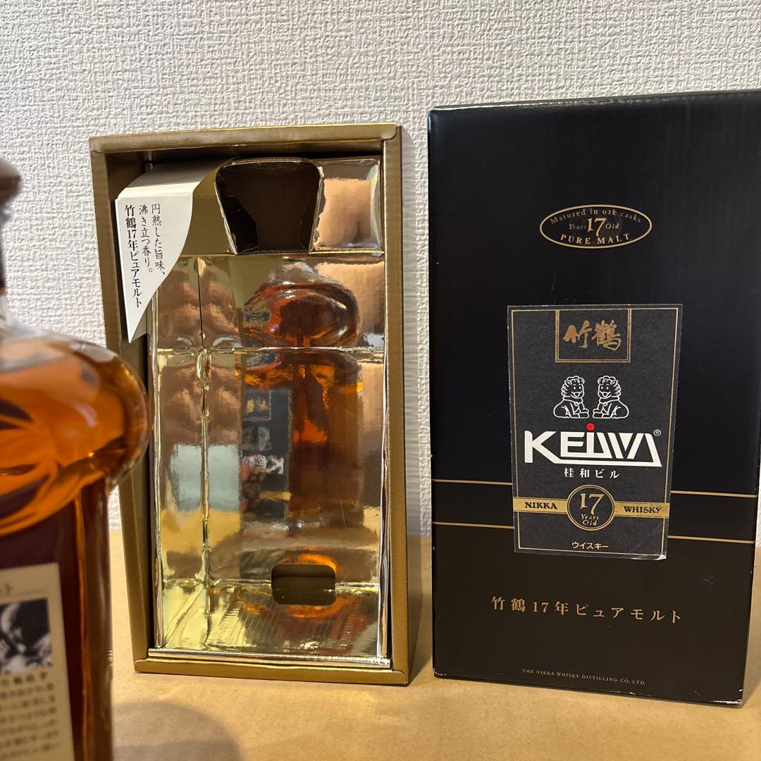 竹鶴17年 ピュアモルトウイスキー　ニッカ　桂和ラベル　箱付き　未開封