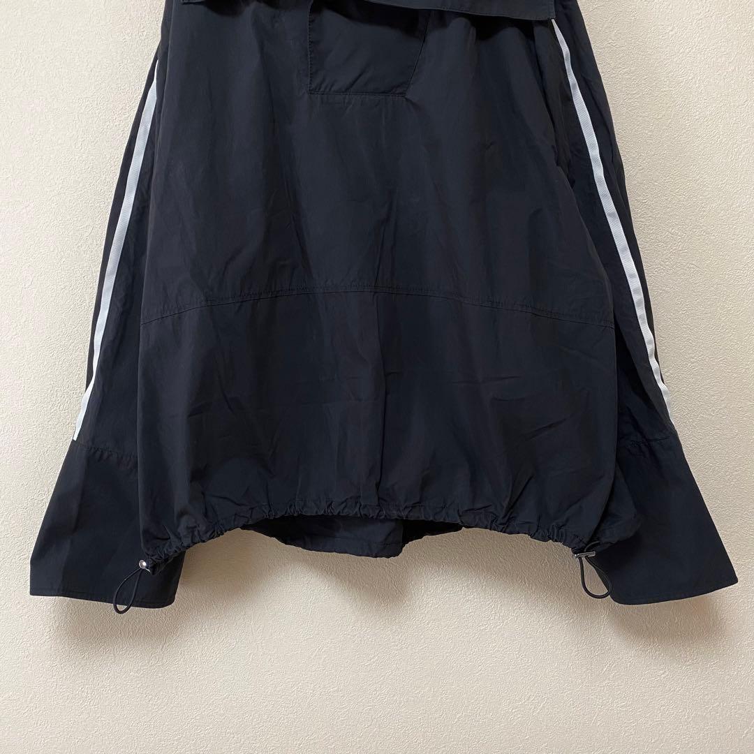 美品　アダムエロペ　ナイロンジャケット　スタンドネックドロストシャツ　ブルゾン黒